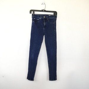 Rag & Bone Jeans Women 26 Blue Medium Wash Skinny Slim Fit Ankle Slit Pockets